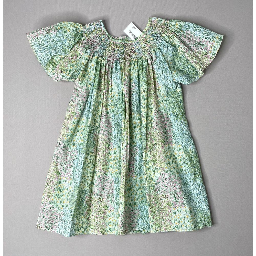 NWT Kidiwi Smocked Flower Meadow Angel Sleeve Bergénie Blouse Girls 7 Yrs/7A